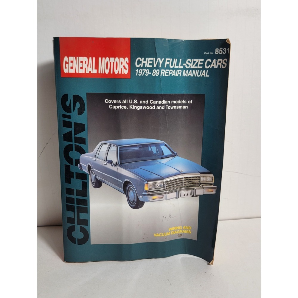Chilton Auto Repair Manual 8531 Chevy Full Size Cars 1979-1989 Caprice Kingswood